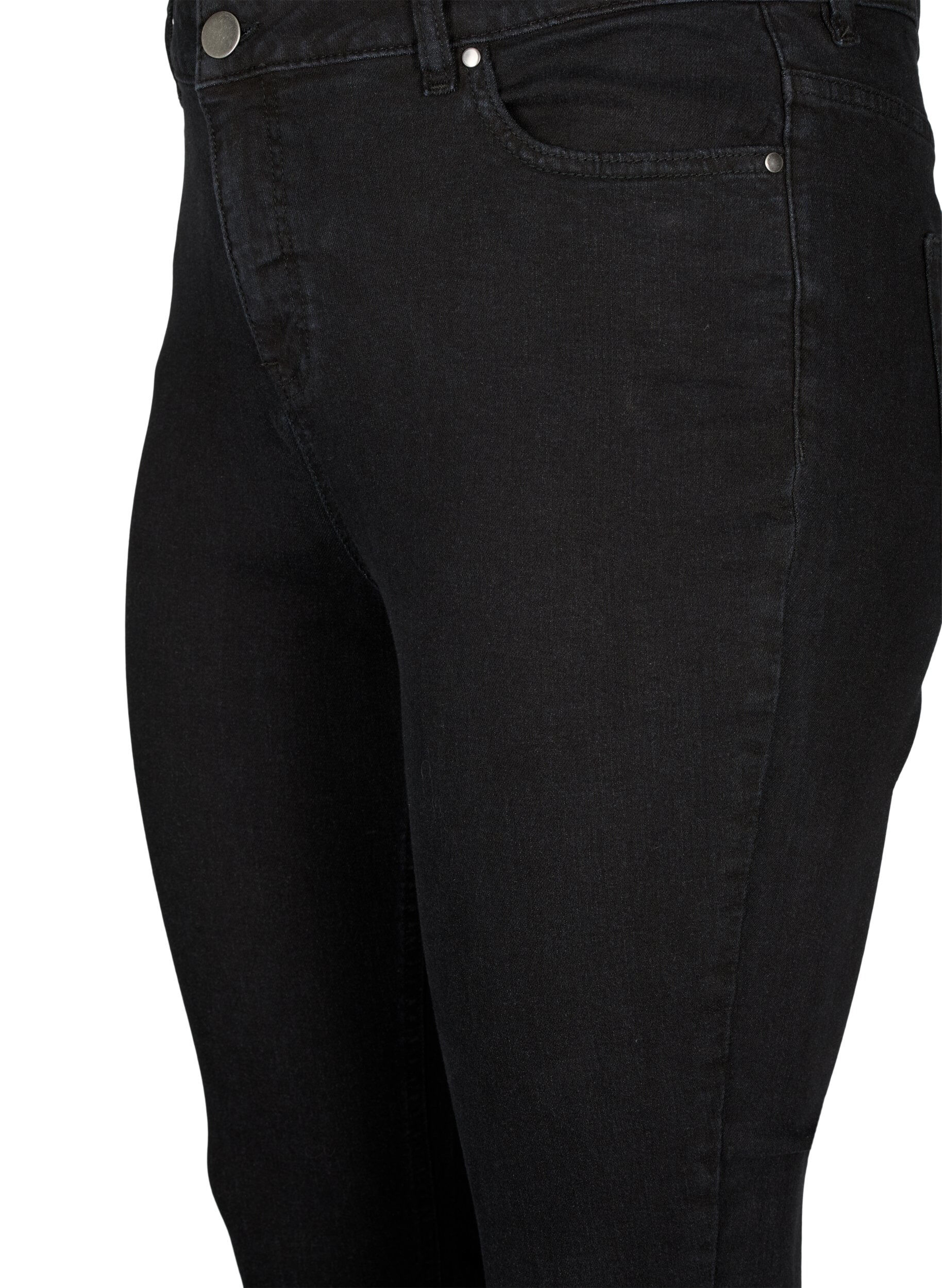 Zizzi Hohe Taille Amy Jeans mit super schlankem Schnitt, Black, Packshot image number 2