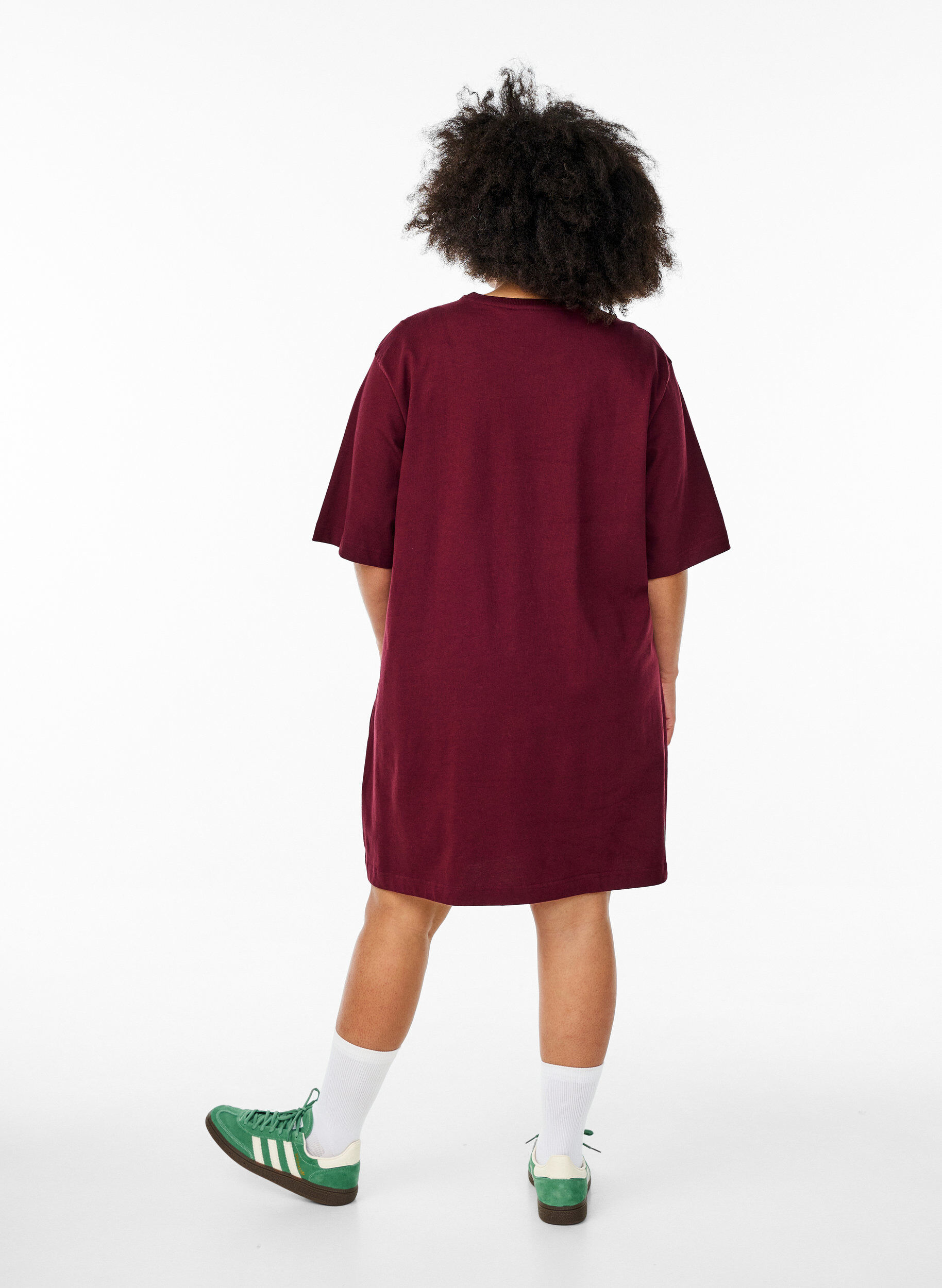 Zizzi Knielanges Baumwoll-T-Shirt-Kleid, Rot, Model image number 2
