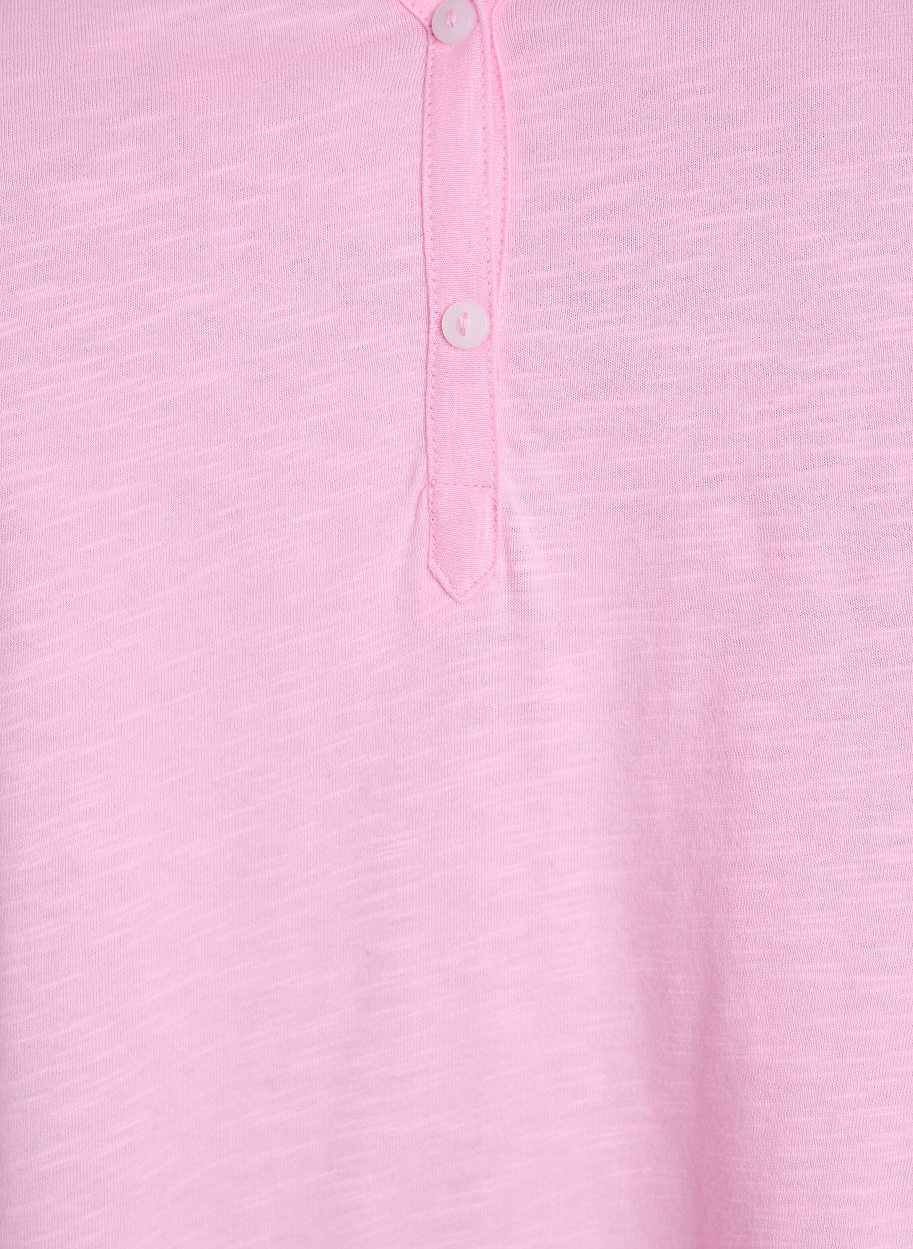 Zizzi T-Shirt mit Knopfleiste, Pink, Packshot image number 2
