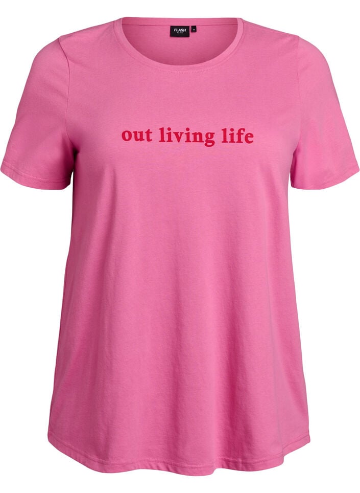T-Shirt mit Print, Pink, Packshot image number 0