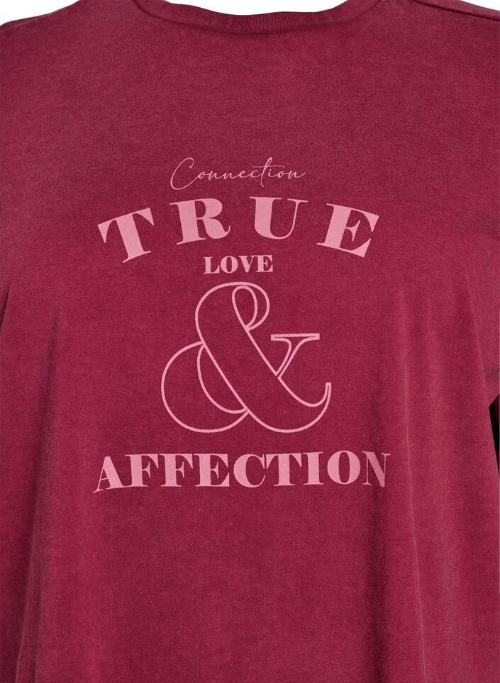 Kurzes T-Shirt mit Lockere Passform, Dunkles Bordeaux, Packshot image number 2