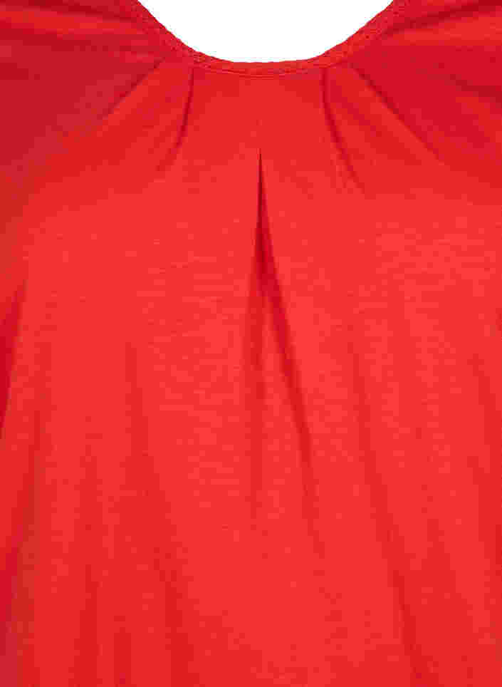 Baumwollbluse mit 3/4 Ärmeln, Fiery Red, Packshot image number 2