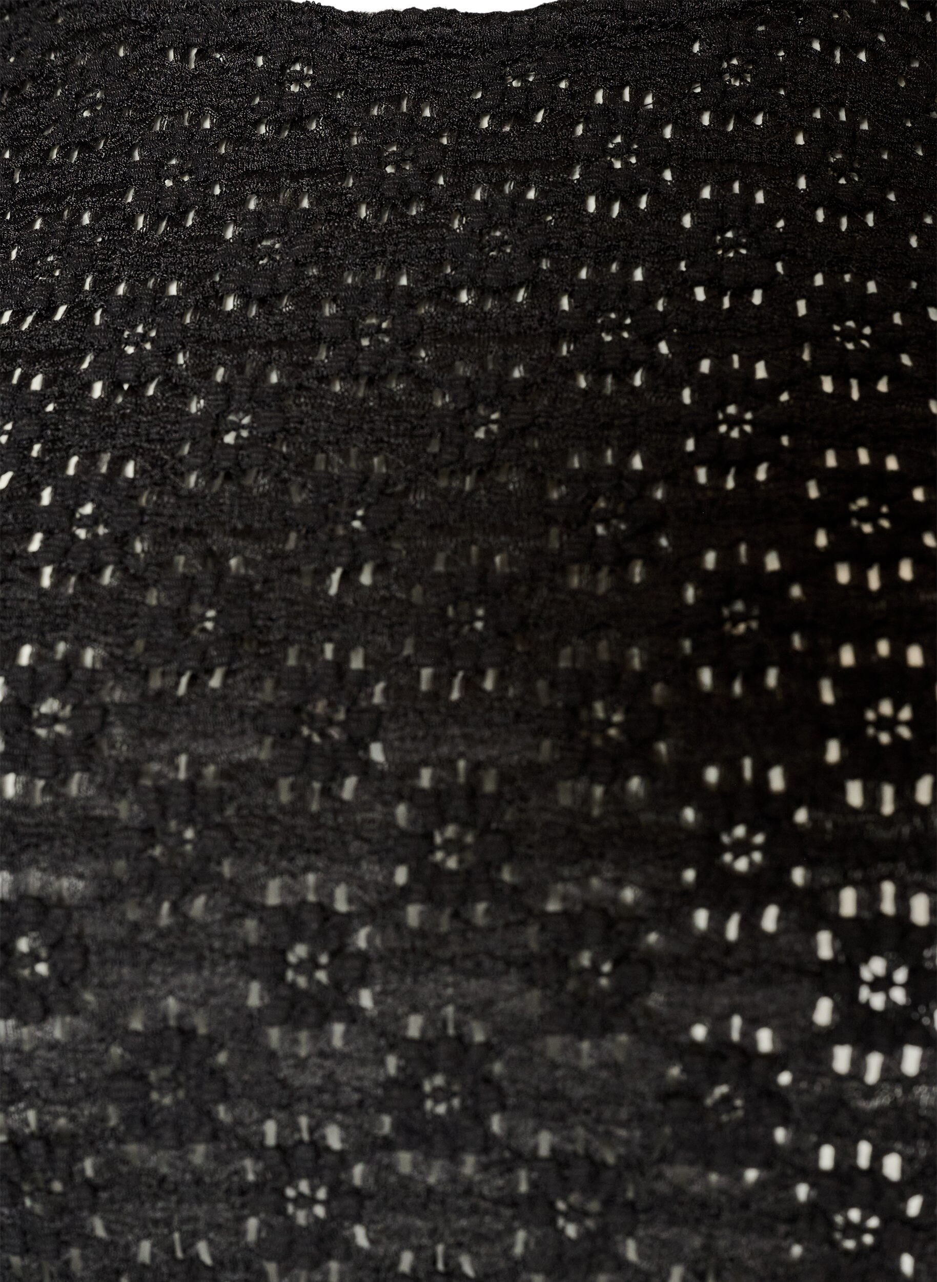 ZizziBluse mit Lochmuster und langen &Auml;rmeln, Schwarz, Packshot image number 2