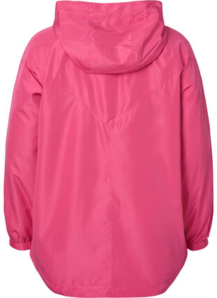 Kurze Jacke mit Kapuze und verstellbarer Saum, Hot Pink, Packshot image number 1