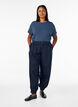 Gestreiftes T-Shirt aus Viskose mit Rundhalsausschnitt, Blau, Model image number 1