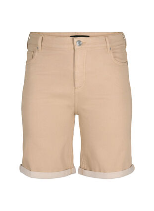 Eng anliegende Denim-Shorts mit hoher Taille, Nomad, Packshot image number 0