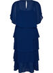 Maxikleid mit R&uuml;schen-Volants und abnehmbarem Cape, Blau, Packshot image number 1