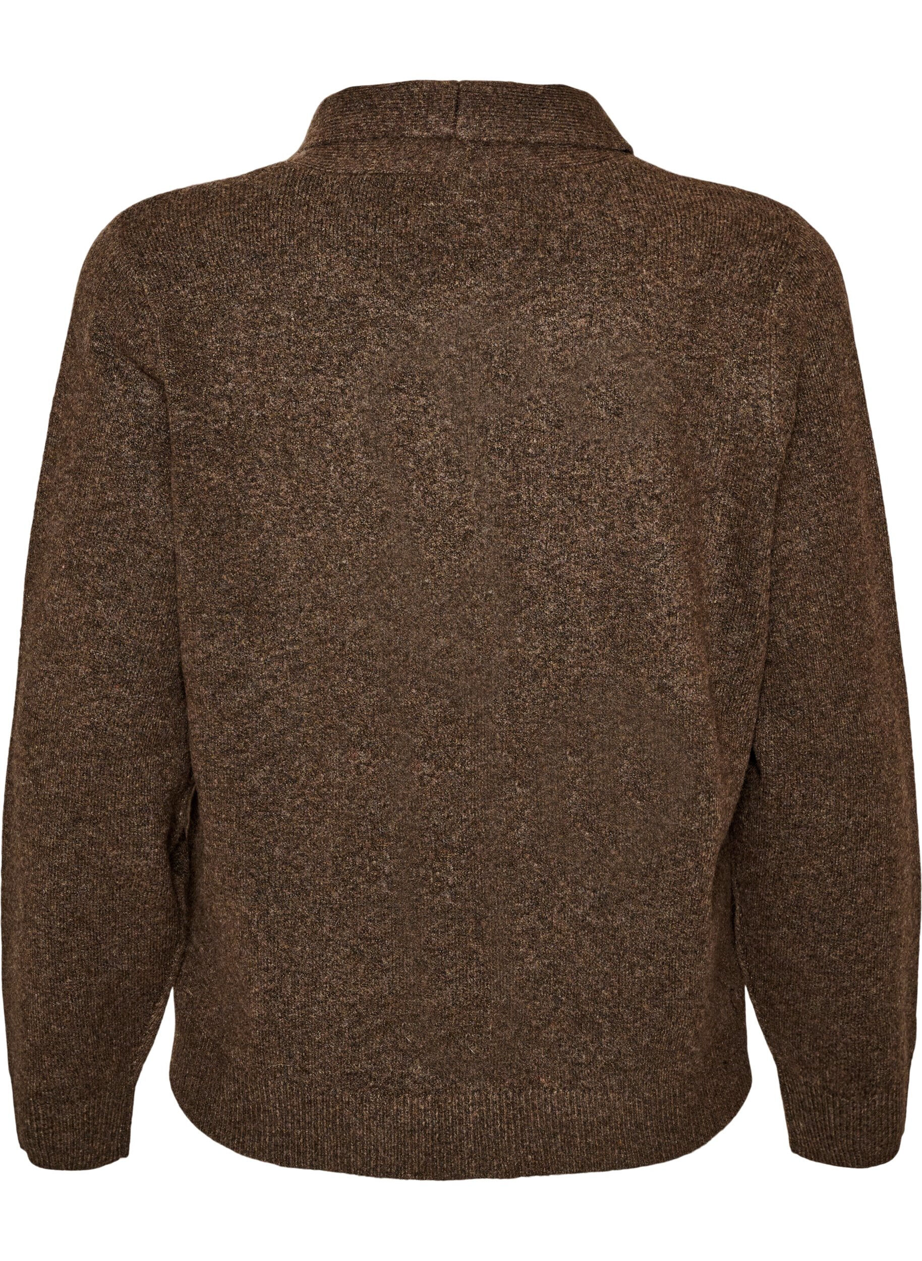 ZizziStrickjacke mit Schleifen und Kn&ouml;pfen, Braun, Packshot image number 1