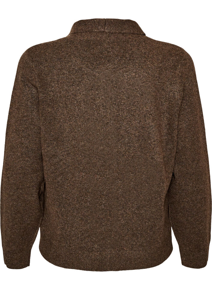 Strickjacke mit Schleifen und Kn&ouml;pfen, Braun, Packshot image number 1