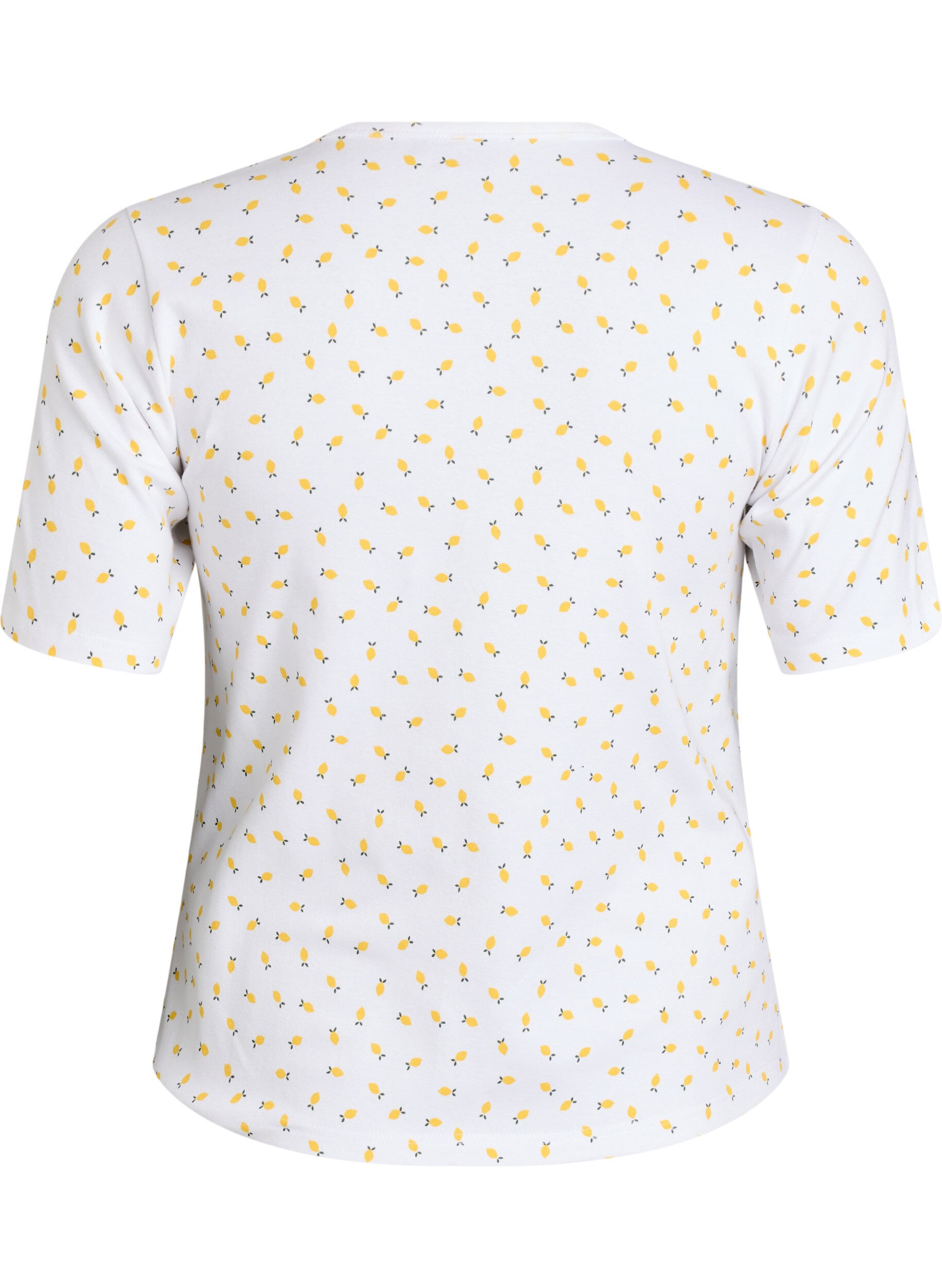 Zizzi T-Shirt aus Baumwolle mit Allover-Druck, Wei&szlig;, Packshot image number 1