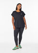 Einfarbiges Trainings-T-Shirt, Schwarz, Model image number 1