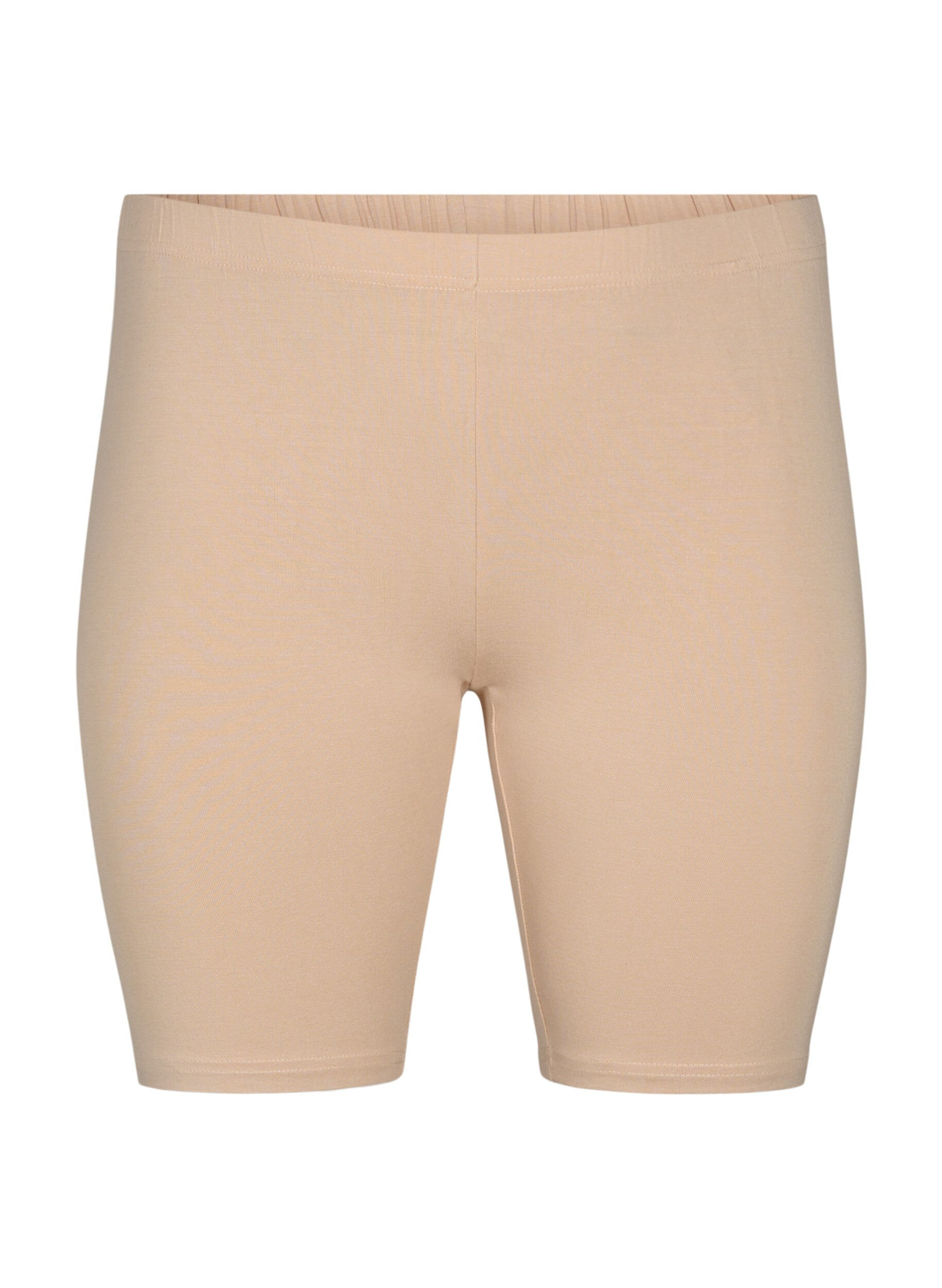 Zizzi 2er-Pack Radlershorts aus Viskose, Beige, Packshot image number 2