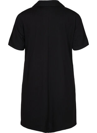 Kurzärmeliges Kleid mit Kragen und Reißverschluss, Black, Packshot image number 1