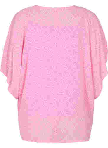 Kurzarm Bluse mit Bindebändern und Print , Pink Ditzy Flower, Packshot image number 1