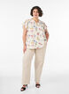 Bluse aus Viskose und Leinen mit R&uuml;schen&auml;rmeln, Beige, Model image number 1