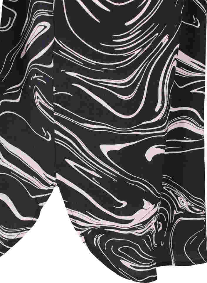 Hemdkleid aus Viskose mit Print, Black Swirl AOP, Packshot image number 3