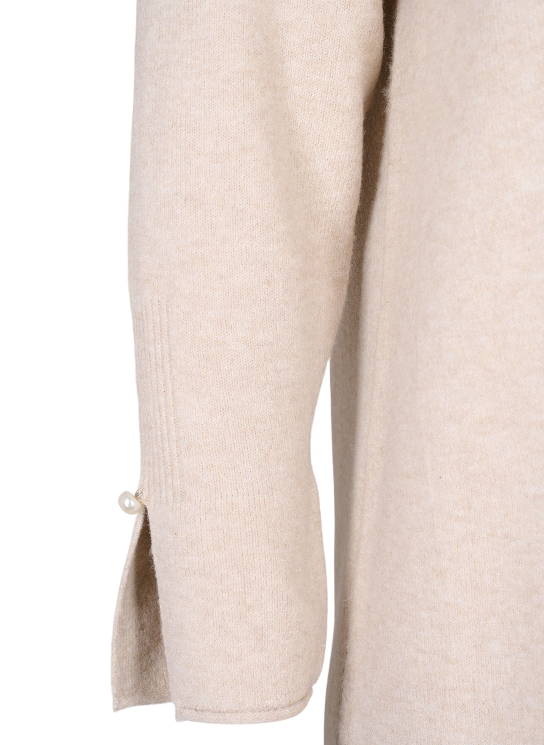 Zizzi Strickkleid mit Schlitz an den &Auml;rmeln, Pumice Stone Mel., Packshot image number 3