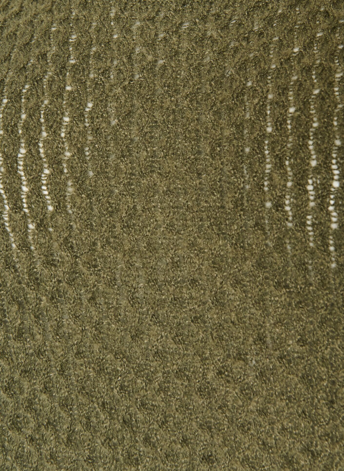 Strickbluse mit strukturiertem Lochmuster, Gr&uuml;n, Packshot image number 2