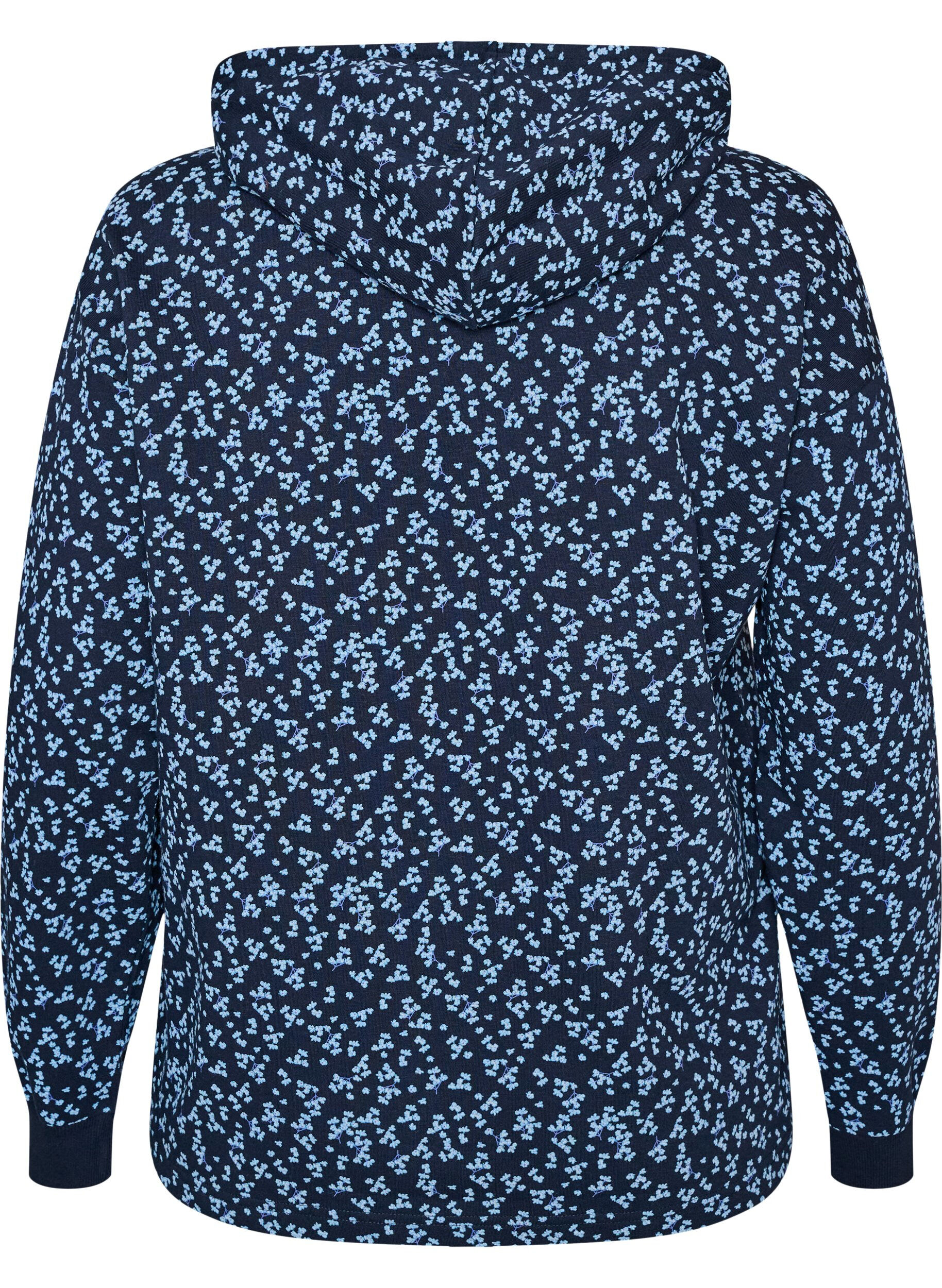 ZizziHoodie mit All-over-Print, Blau, Packshot image number 1