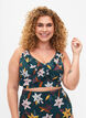 Bikini-Top mit R&uuml;schendetails und Blumenprint, Gr&uuml;n, Model image number 0