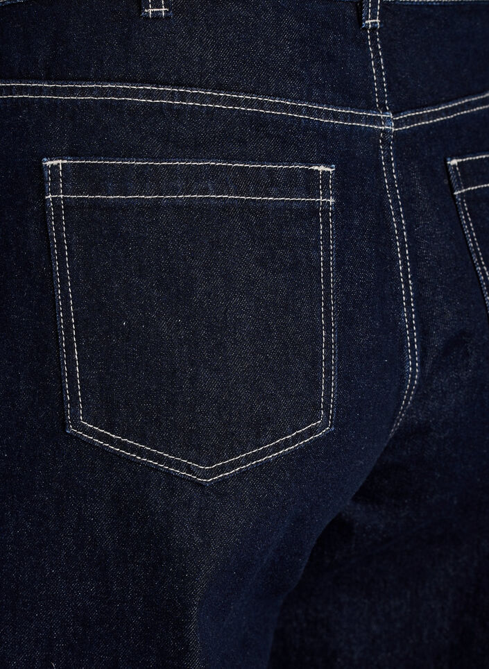 Jeans in weiter Passform mit breitem Umschlag und Kontrastn&auml;hten, Blau, Packshot image number 3