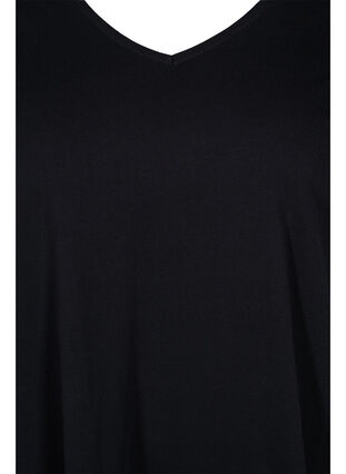 Kurzärmeliges Baumwollkleid, Black, Packshot image number 2