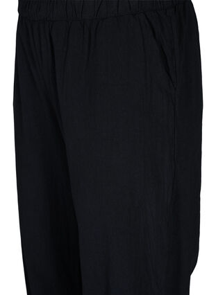 Cropped Hose aus Baumwolle, Black, Packshot image number 2