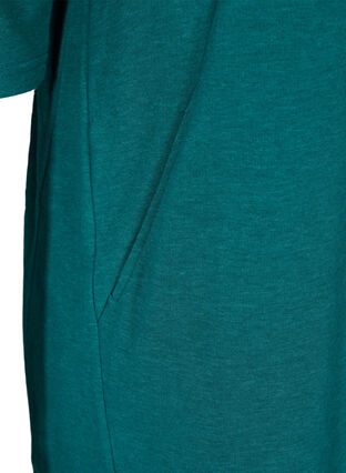 Aktionsartikel - Sweatkleid aus Baumwolle mit Taschen und 3/4-Ärmeln, Teal Green Melange, Packshot image number 3