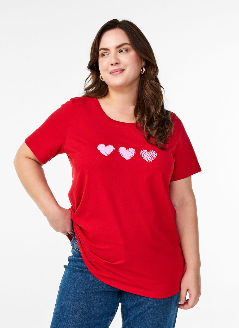 Baumwoll-T-Shirt mit Motiv, Salsa w. Hearts, Model image number 0