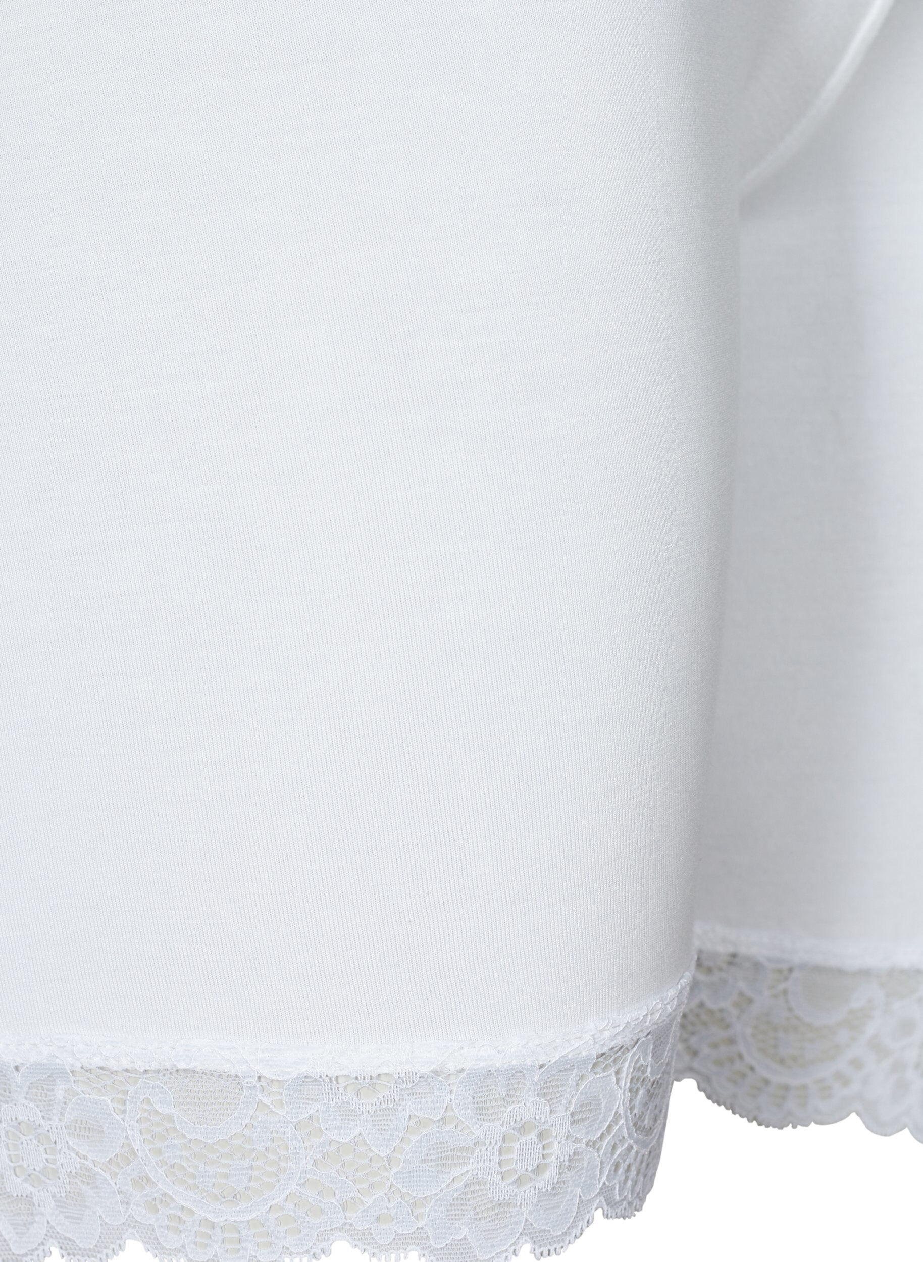 Zizzi Fahrradshorts mit Spitzensaum, Wei&szlig;, Packshot image number 3