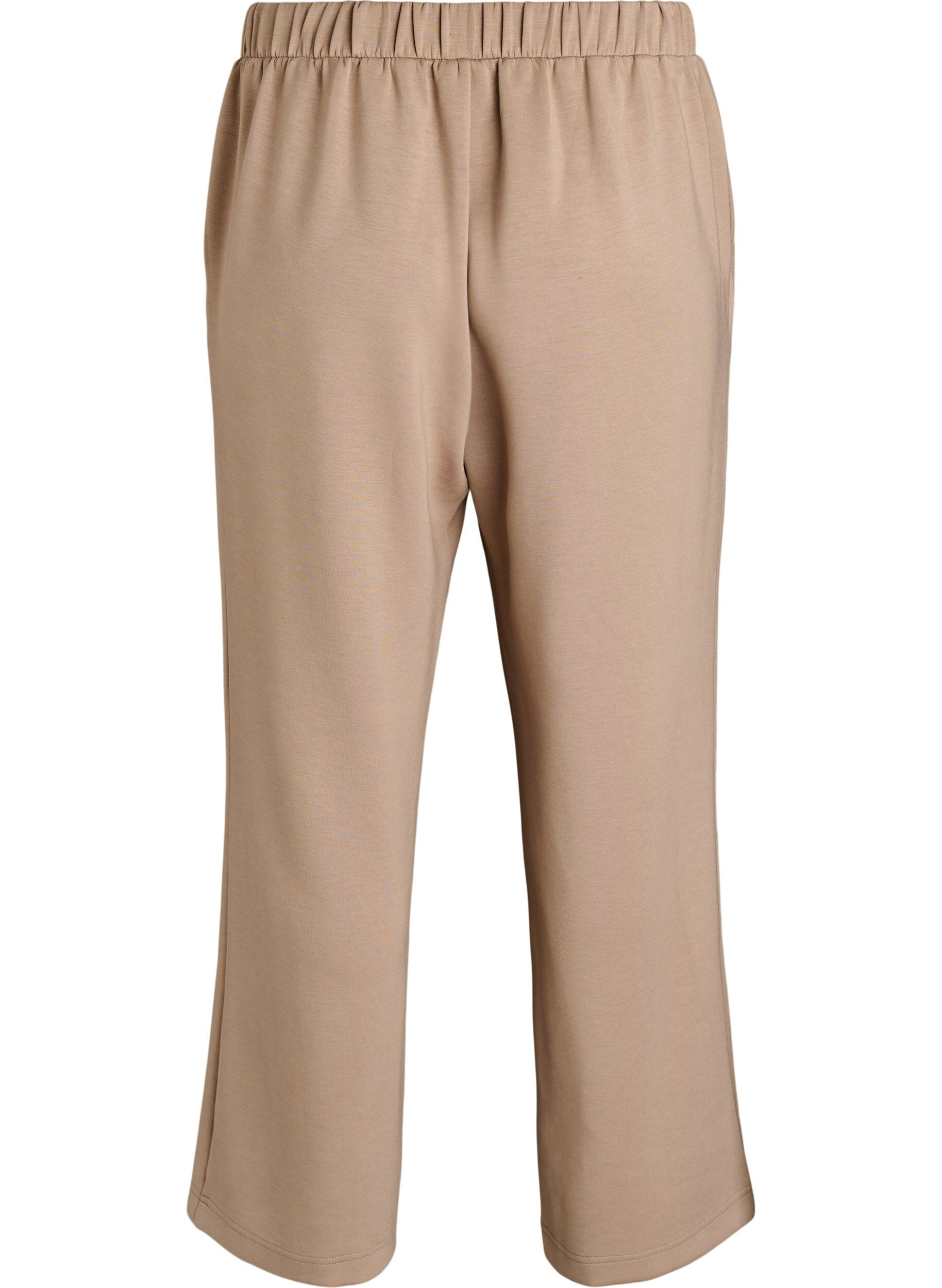 Zizzi Hoch taillierte Loungehose mit geraden Beinen, Beige, Packshot image number 1