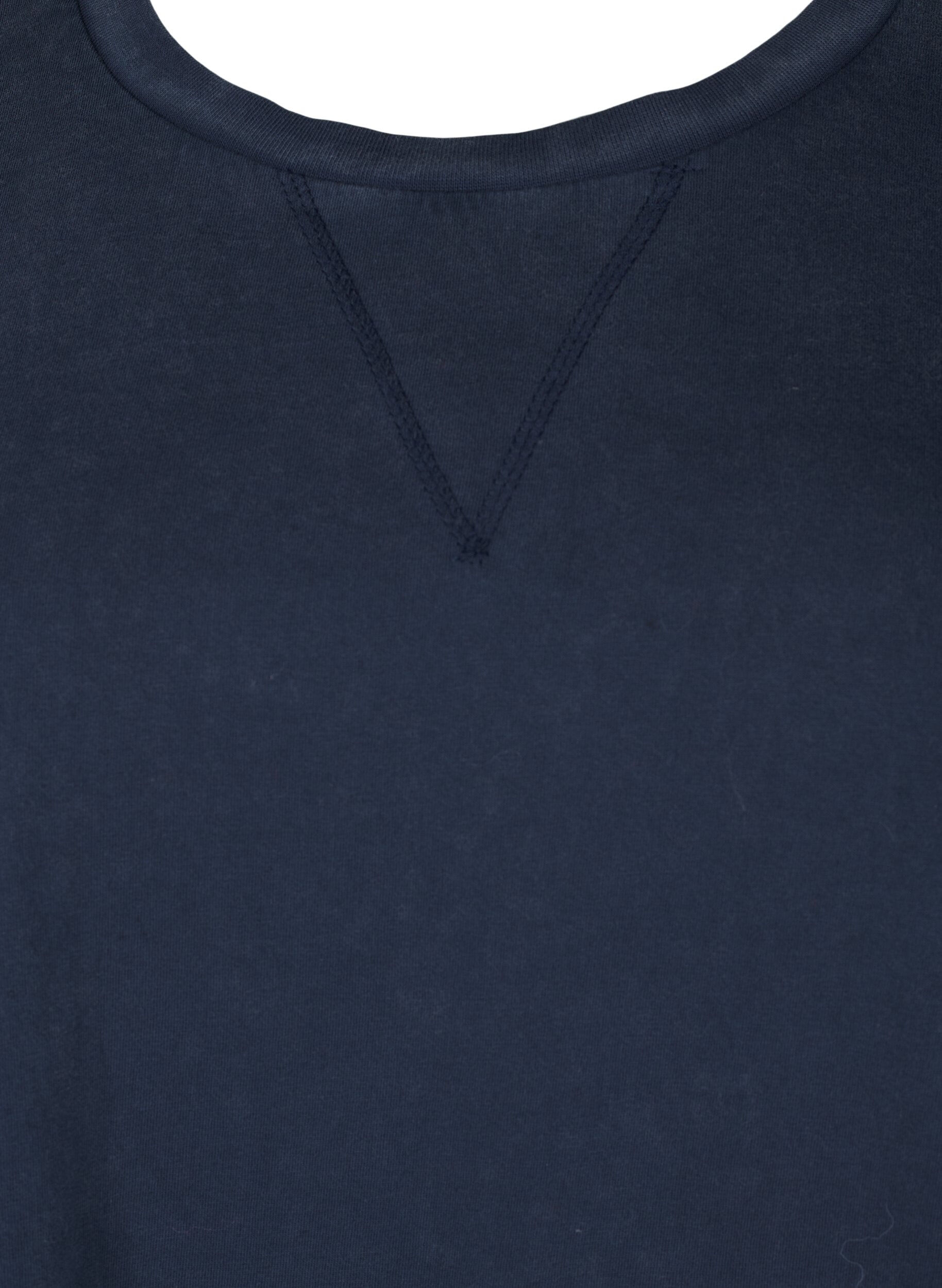 Zizzi Boxy T-Shirt aus Bio-Baumwolle, Blau, Packshot image number 2