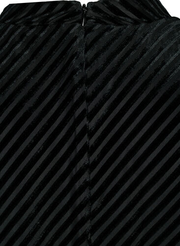 Strukturiertes Kleid aus Velours, Black, Packshot image number 3