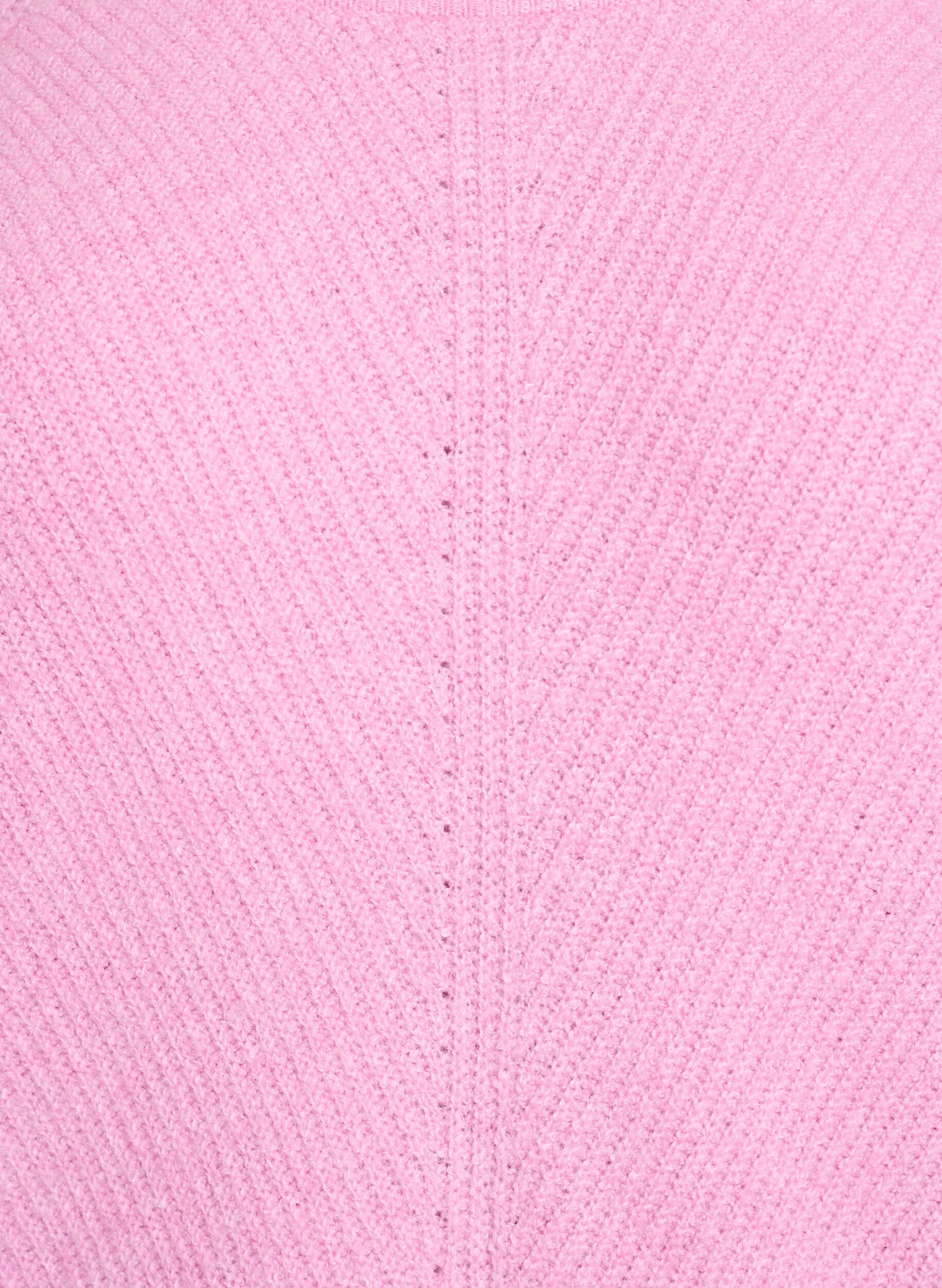 Zizzi Strickpullover mit Diagonalmuster und Raglan&auml;rmeln, Pink, Packshot image number 2