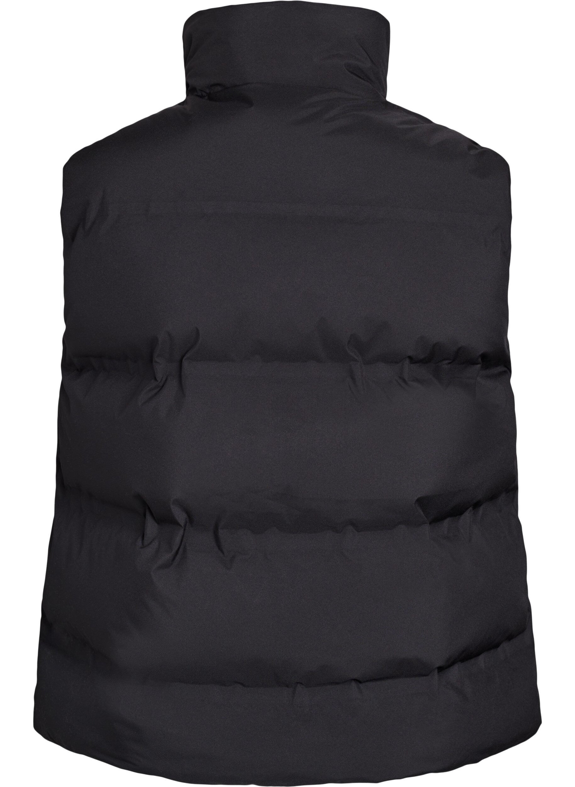 ZizziKurze Steppweste mit hohem Kragen, Schwarz, Packshot image number 1