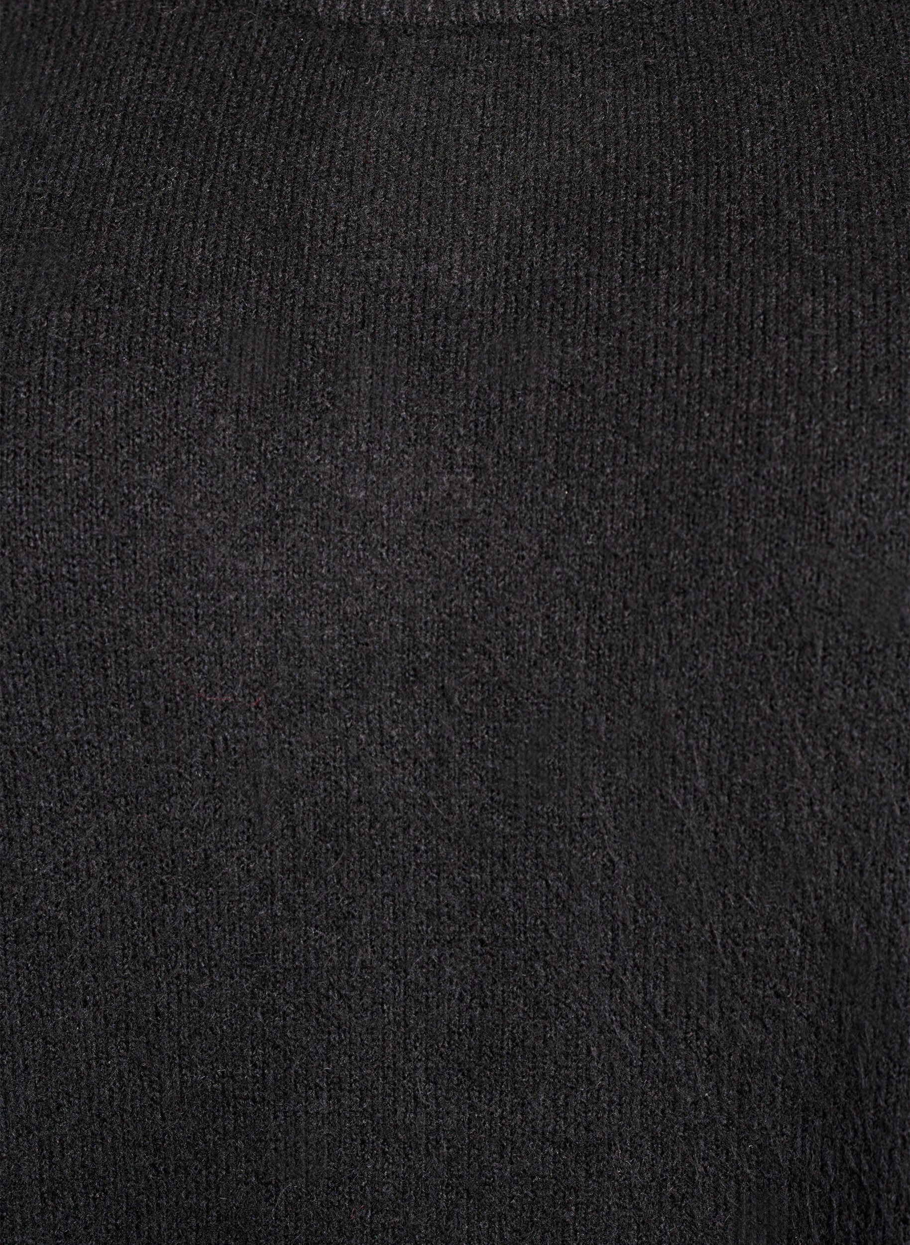 Zizzi Kurzes &auml;rmelloses Strickkleid, Schwarz, Packshot image number 2