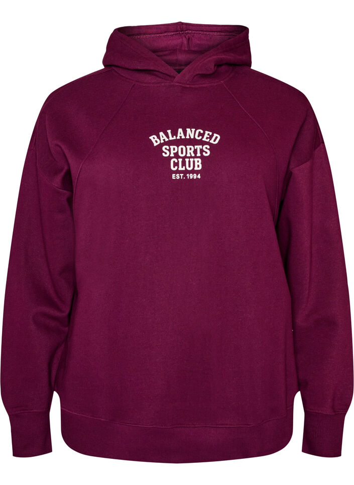 Hoodie mit Brustaufdruck, Lila, Packshot image number 0
