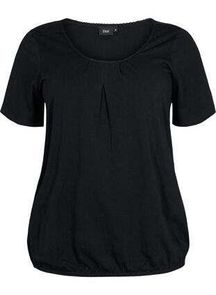 Kurzärmeliges T-Shirt aus Baumwolle, Black, Packshot image number 0