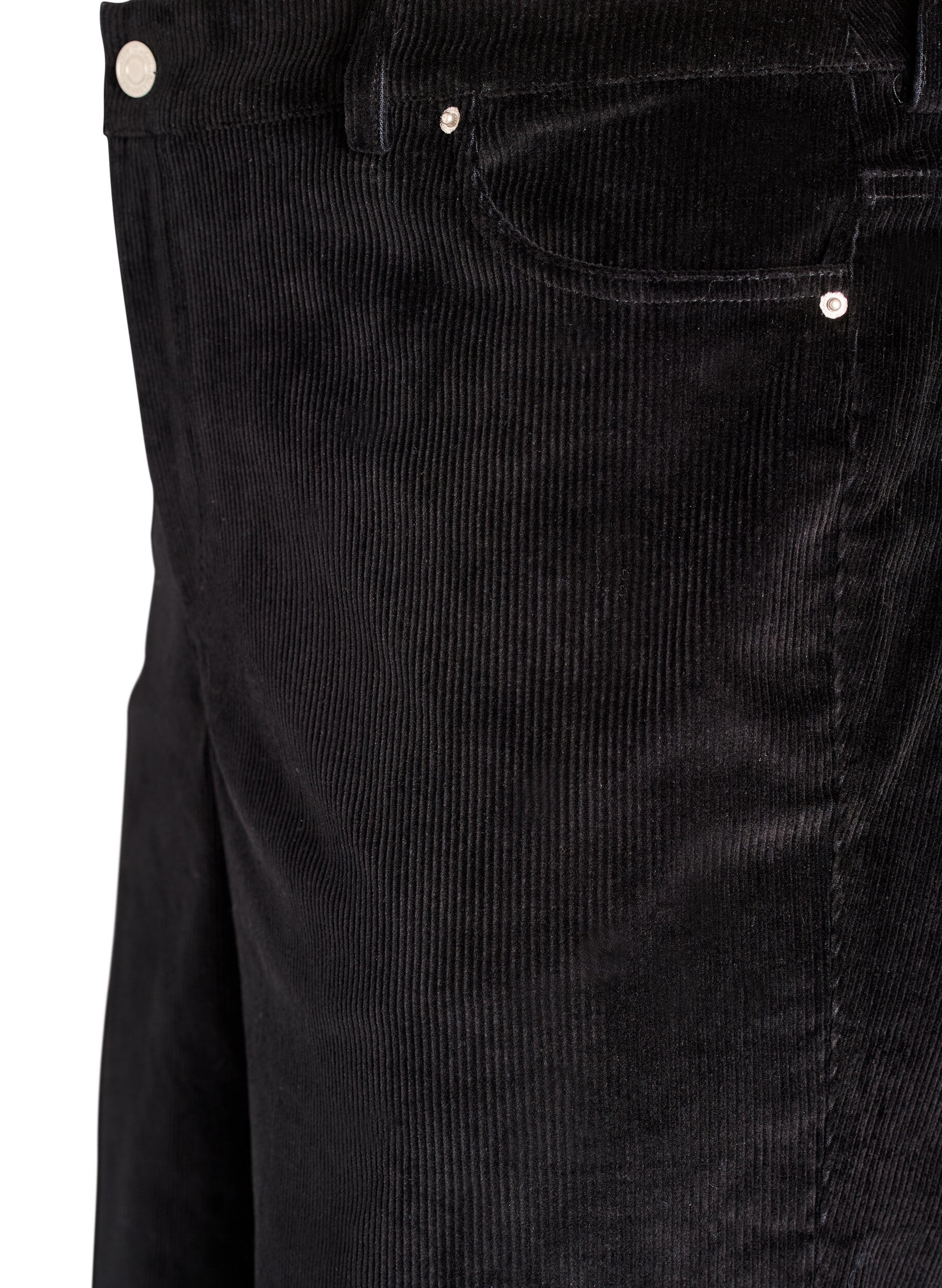 Zizzi Hoch taillierte Cordhose mit weiten Beinen, Schwarz, Packshot image number 2