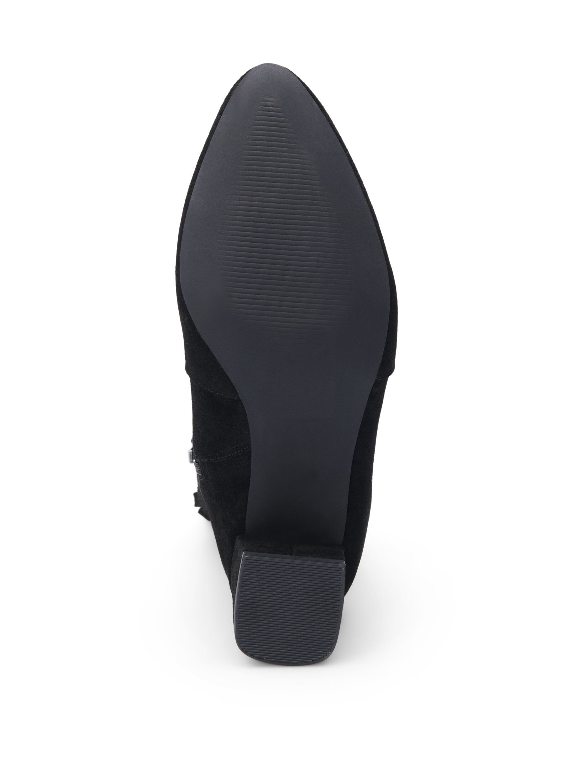 Zizzi Extra-Weite - Kn&ouml;chenstiefel aus Wildleder mit Absatz, Black, Packshot image number 5