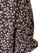 Gebl&uuml;mte Bluse aus Viskose mit kurzen &Auml;rmeln und Smockdetails, Blau, Packshot image number 3
