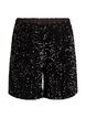 Hoch taillierte Shorts mit Pailletten, Schwarz, Packshot image number 0