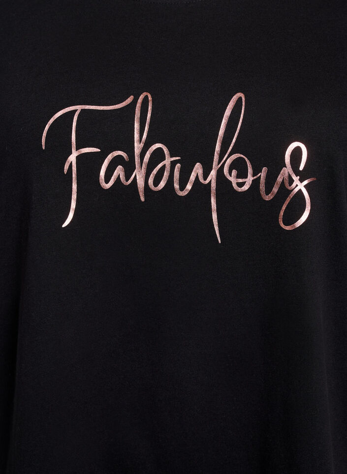 T-Shirt mit Print, Schwarz, Packshot image number 2
