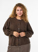 Rippenstrick Strickjacke mit Knöpfen, Braun, Model image number 0