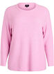 Melierte Strickbluse mit Rundhalsausschnitt, Pink, Packshot image number 0