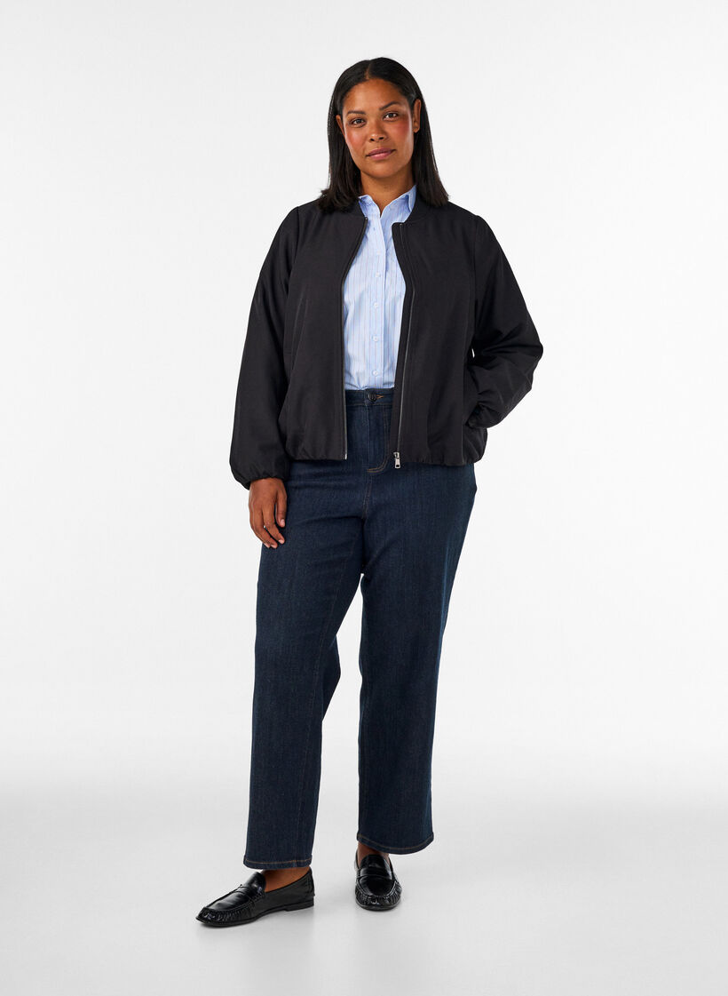 Leichte Jacke mit Ballon-Silhouette, Schwarz, Model image number 1