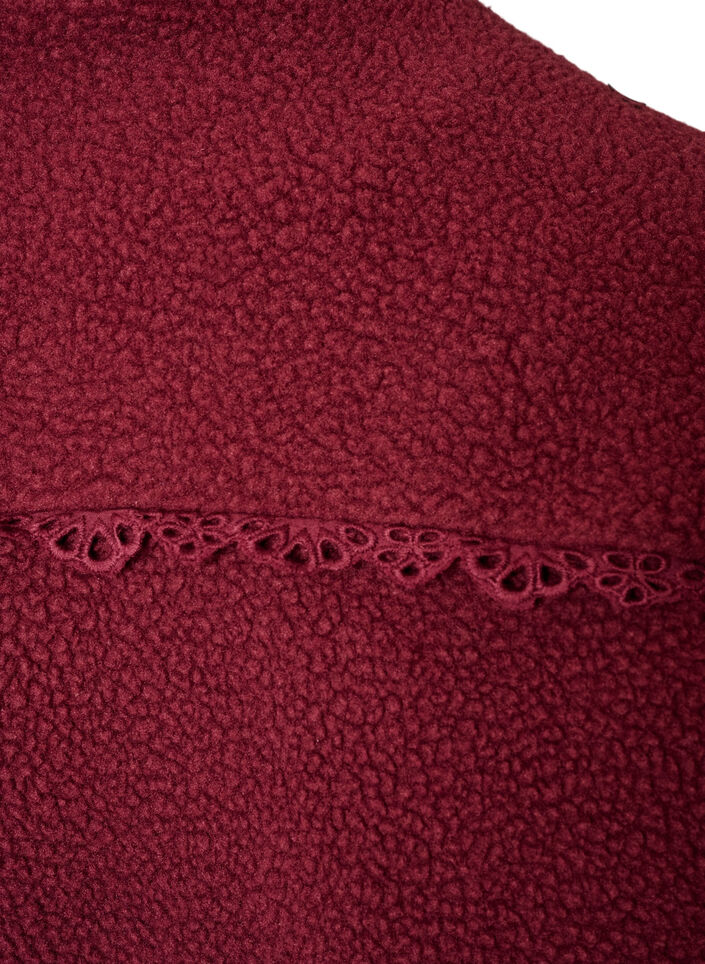 Teddyjacke mit Details aus Lochstickerei und hohem Kragen, Rot, Packshot image number 4