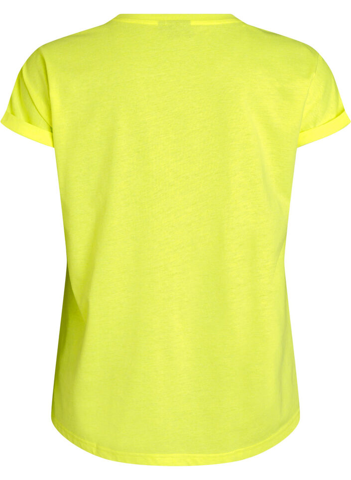 Neonfarbenes T-Shirt aus Baumwolle, Gelb, Packshot image number 1