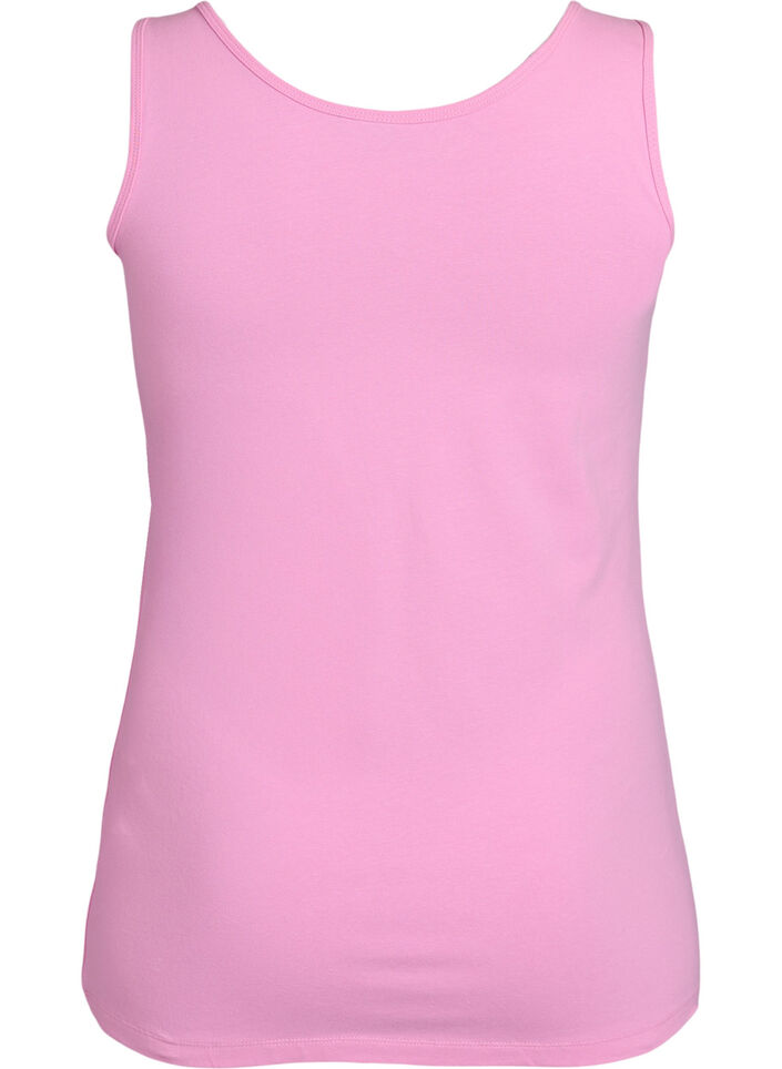 Solide Farbe Grundoberteil aus Baumwolle, Pink, Packshot image number 1