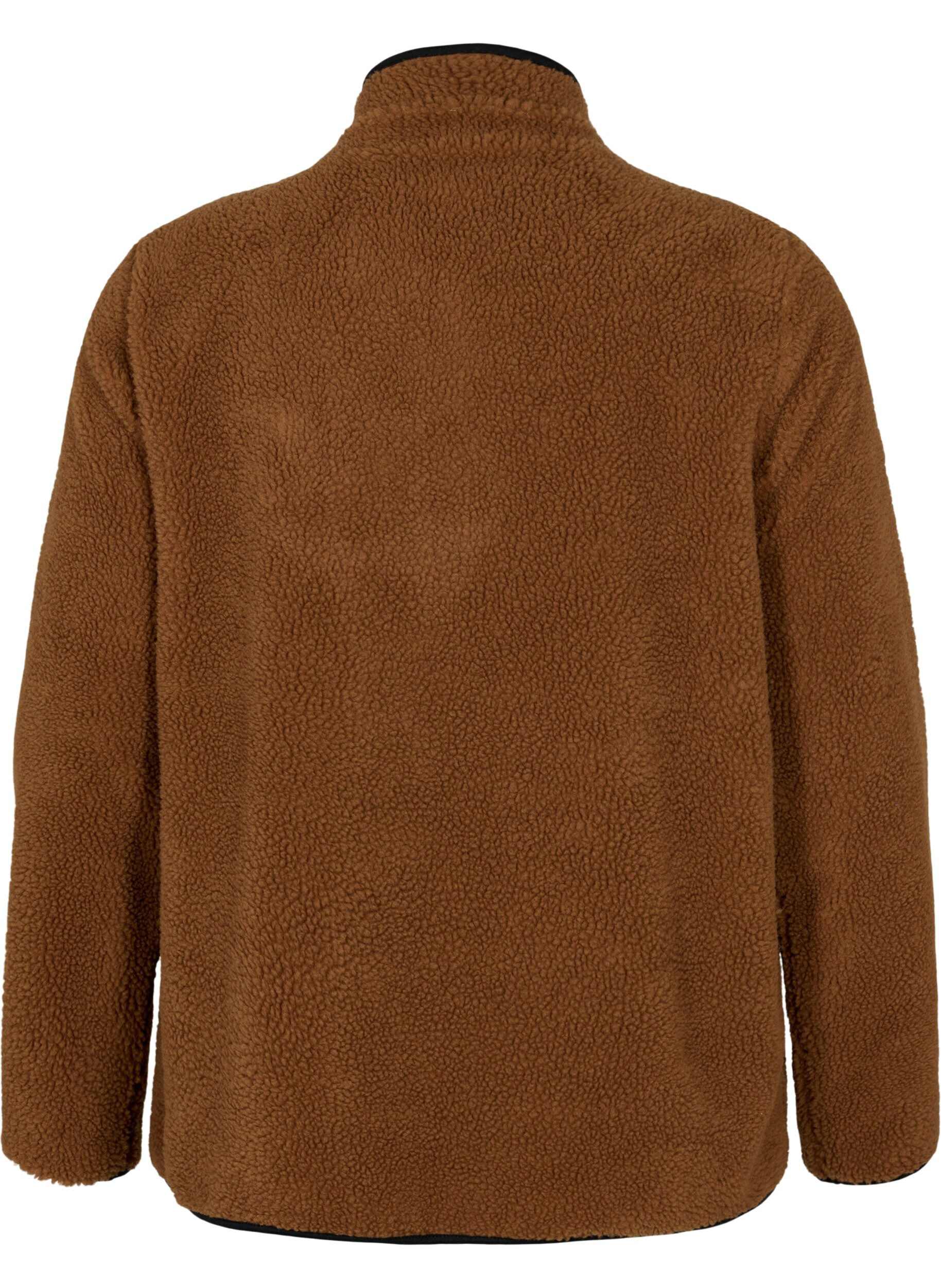 Zizzi Teddy-Anorak mit Stehkragen und Rei&szlig;verschluss, Partridge ASS, Packshot image number 1